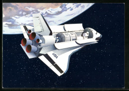 Künstler-AK Space Shuttle Der NASA Mit ESA-Modul Im Frachtraum, Ganzsache  - Espacio