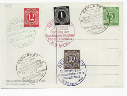 Sammlung Berliner Sonderstempel Vereinigung SPD Und KPD 1946, Versch. Farben - Covers & Documents