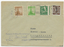 Brief Von Erfurt Nach Langensalza , Kartoffelkäfer, 1947, Signatur AG Thüringen - Lettres & Documents