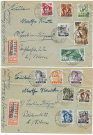 2x Einschreibebriefe Oberwürzbach/St. Ingbert 1948 Nach Berlin, MiNr. 276-283 II - Briefe U. Dokumente