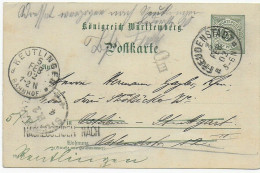 Ganzsache Freudenstadt Nach Stuttgart - Reutlingen, 1902 - Brieven En Documenten