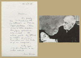 Jean Grenier (1898-1971) - Philosophe - Lettre Autographe Signée + Photo - 1969 - Escritores