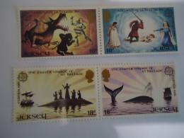 JERSEY MNH  4 STAMPS EUROPA  81 WHALES  FARE TALES - Jersey