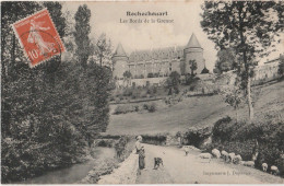 S7-87) ROCHECHOUART - LES BORDS DE LA GRENNE  - ( ANIMEE - GARDIENNE DE MOUTONS AVEC CHIEN ) - Rochechouart