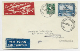 BELGIQUE PA 50C+35C LETTRE COVER PAR AVION PER VLIEGTUIG ANTWERPEN 7.10.1935 TO GERMANY - Covers & Documents