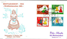 RFA Poste Obl Yv: 352/355 Contes Des Frères Grimm Aschenputtel (TB Cachet à Date) Fdc Bonn 6-10-65 - 1961-1970