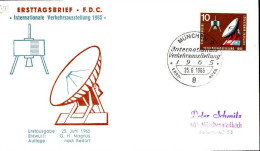 RFA Poste Obl Yv: 341 Mi:469 IVA München Satellite & Radar (TB Cachet à Date) Fdc München 25-6-65 - 1961-1970