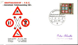 RFA Poste Obl Yv: 340 Mi:468 IVA München Panneaux Routiers (TB Cachet à Date) Fdc München 26-6-65 - 1961-1970