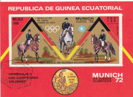 GUINEA EQUATORIAL Block 19,used,falc Hinged - Ippica