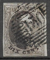 OBP10 Met 4 Randen En Gebuur, Met Balkstempel P150 Ruysbroeck (zie Scans) - 1858-1862 Medaillen (9/12)