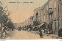 K3- 82) CAUSSADE -  BOULEVARD CARNOT - (ANIMEE - CARTE TOILEE  COULEURS - 2 SCANS) - Caussade