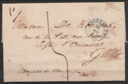 L. Càd BRUXELLES/12 MAI 1841 Pour GAND (1° = 1 Once) (au Dos: Càd GAND) - 1830-1849 (Independent Belgium)