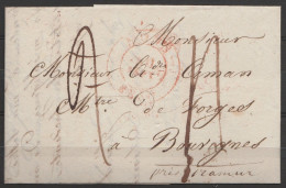 L. Càd MONS/1836 Pour BOUVIGNES - Au Dos: Cachet Oval "DEBOURSE/ATH" + "DEBOURSE/NAMUR" RR - 1830-1849 (Belgica Independiente)