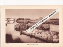 Le Rouissage Du Lin Dans La Plaine De La Lys (Nord), Photo Sépia Extraite D'un Livre Paru En 1933 - Ohne Zuordnung