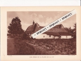 Une Ferme De La Plaine De La Lys (Nord), Photo Sépia Extraite D'un Livre Paru En 1933, Toit De Chaume - Non Classés