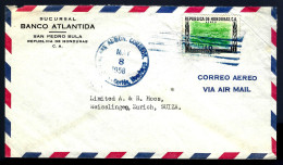 LETTRE DU HONDURAS - SAN PEDRO SULA - 1958 - POUR LA SUISSE  - Honduras