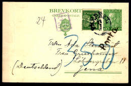 SUÈDE - ENTIER POSTAL AVEC COMPLÉMENT - POUR JENA -  - Enteros Postales