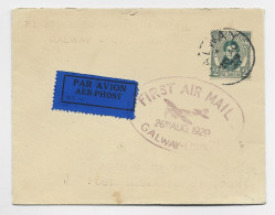 EIRE 2 OA SOLO LETTRE COVER AVION FIRST AIR MAIL GALWAY 26 AUG 1929 TO LONDON - Brieven En Documenten