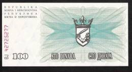 BOSNIA HERZEGOVINA  P13 100  DINARA  1992  #BJ     UNC. - Bosnie-Herzegovine