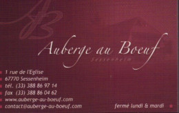 CARTE PUBLICITAIRE AUBERGE AU BOEUF A SESSENHEIM - Cartes De Visite