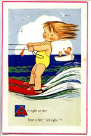 CPA  9 X 14  Humoristique Dessin Signé MABEL LUCIE ATTWELL   "Tout à Fait All Right!"   Ski Nautique - Attwell, M. L.