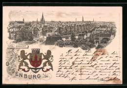 Lithographie Oldenburg I. Gr., Panoramablick Auf Die Stadt  - Oldenburg