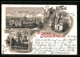 Lithographie Osnabrück, Dom, Ortsansicht  - Osnabrueck