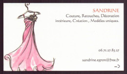 CARTE PUBLICITAIRE SANDRINE COUTURES RETOUCHES DECORATION INTERIEURE CREATION - Cartes De Visite