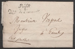 L. Admin. Datée 4 Janvier 1813 De GAND Pour Juge à GAND - Man "très Pressée" - Cursive "Préfet - Dépt De L'escaut" - 1794-1814 (Periodo Frances)