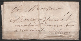 L. Datée 17 Mars 1686 De BOUILLON Pour LIEGE - Port 4 - 1621-1713 (Spaanse Nederlanden)