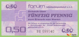 Voyo GERMANY (DDR) 50 Pfennig 1979 PFX1 Ro367a BH UNC Forum - Forum-Aussenhandelsgesellschaft MbH