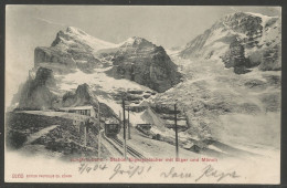 Carte P De 1904 ( Jungfraubahn-Station Eigergletscher Mit Eiger Und Mönch ) - Stazioni Con Treni