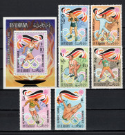 Ras Al Khaima 1972 Olympic Games Munich, Fencing, Football Soccer, Weightlifting Etc. Set Of 6 + S/s MNH - Summer 1972: Munich