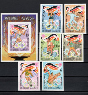 Ras Al Khaima 1972 Olympic Games Munich, Fencing, Football Soccer, Weightlifting Etc. Set Of 6 + S/s Imperf. MNH - Summer 1972: Munich