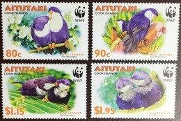 Aitutaki 2002 WWF Blue Lorikeet Birds MNH - Altri & Non Classificati