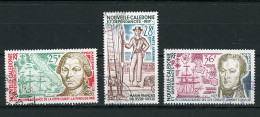 NOUVELLE-CALEDONIE RF - ANNI DE LA DECOUVERTE DE L'ILE - P.A. - N°Yt 155+156+158 Obli. - Used Stamps