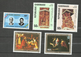 Gabon POSTE AERIENNE N°187 à 189, 202, 203 Neufs** Cote 5.65€ - Gabón (1960-...)