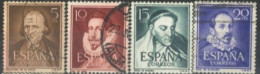 SPAIN,  1950/53, PERSONALITIES STAMPS COMPLETE SET OF 4, # 772/74, USED. - Used Stamps