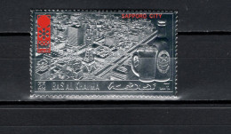 Ras Al Khaima 1972 Olympic Games Sapporo Silver Stamp MNH - Winter 1972: Sapporo