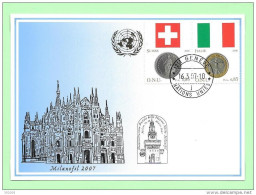 2006 - 570 / 571 - Drapeaux Et Monnaies - Suisse, Italie - 20 - FDC