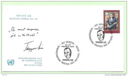 1986 - 151 - Hommage à Trygve Lie, Secrétaire Général De 1946 à 1953 - 13 - FDC