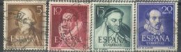 SPAIN,  1950/53, PERSONALITIES STAMPSCOMPLETE SET OF 4, # 772/74, USED. - Usados