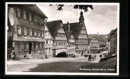 AK Backnang, Marktstrasse Mit Gasthaus Zum Löwen Und Rathaus  - Backnang
