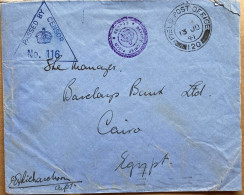 GREAT BRITAIN 1941, WORLD WAR 2, CENSOR COVER USED TO EGYPT, FPO NO 120, PASSED CENSOR NO 116, CAIRO CITY CANCEL. - Cartas & Documentos