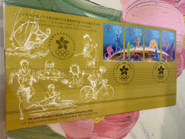 Hong Kong Stamp FDC Sydney Olympic Gold Cover Table Tennis Cycling Tennis Swim Row Run By Committee - Storia Postale