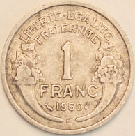 France - Franc 1950 B, KM# 885a.2 (#4097) - 1 Franc