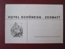 HOTEL GASTHOF KURHAUSE MOTEL SCHONEGG ZERMATT SUISSE SWITZERLAND SCHWEIZ STICKER DECAL LUGGAGE LABEL ETIQUETTE AUFKLEBER - Hotel Labels