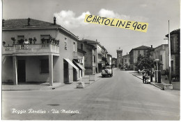 Emilia Romagna-ferrara-poggio Renatico Via Matteotti Veduta Via Case Benzinaio Vespa Camion Animata Anni 60 - Sonstige & Ohne Zuordnung