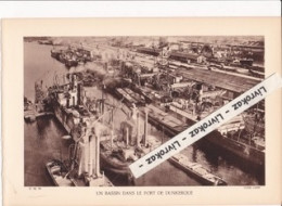 Un Bassin Dans Le Port De Dunkerque (Nord), Photo Sépia Extraite D'un Livre Paru En 1933 - Non Classificati