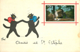 24 SAINT-ESTEPHE. Petits Chats Par René Carte à Système Avec Véritable Photo Collée 1958 - Nontron